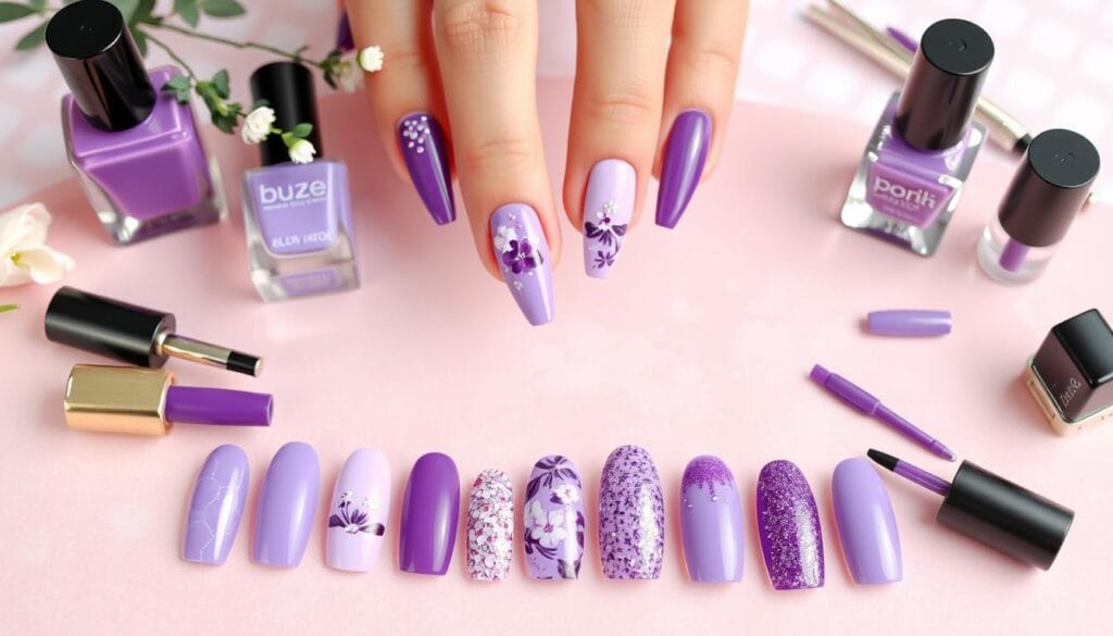 DIY purple nail designs