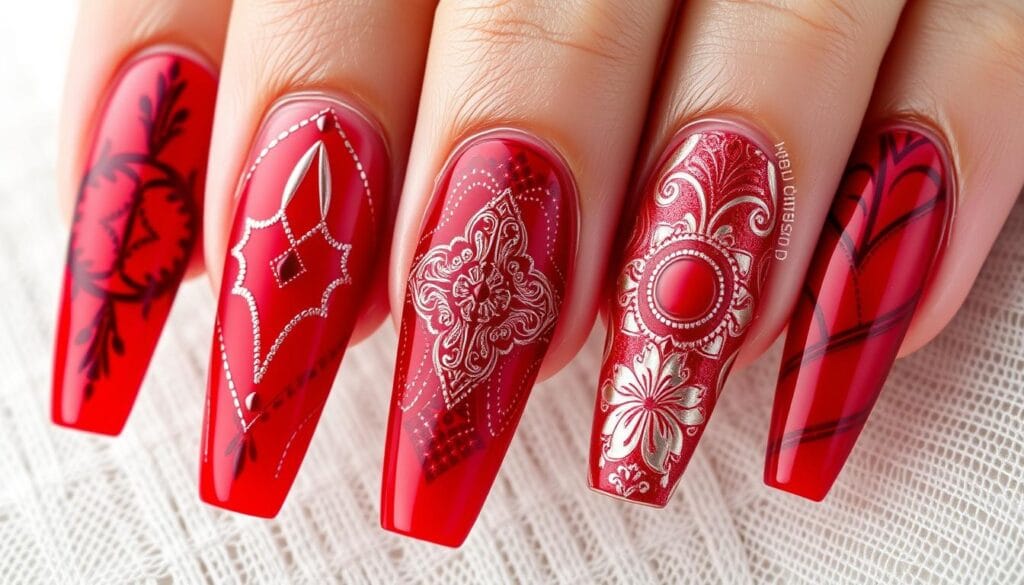 red nail art designs