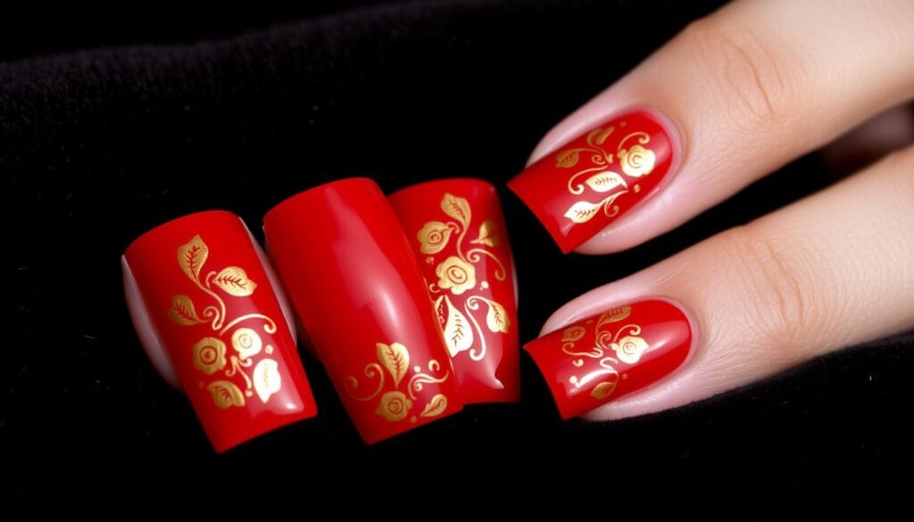 red square nails